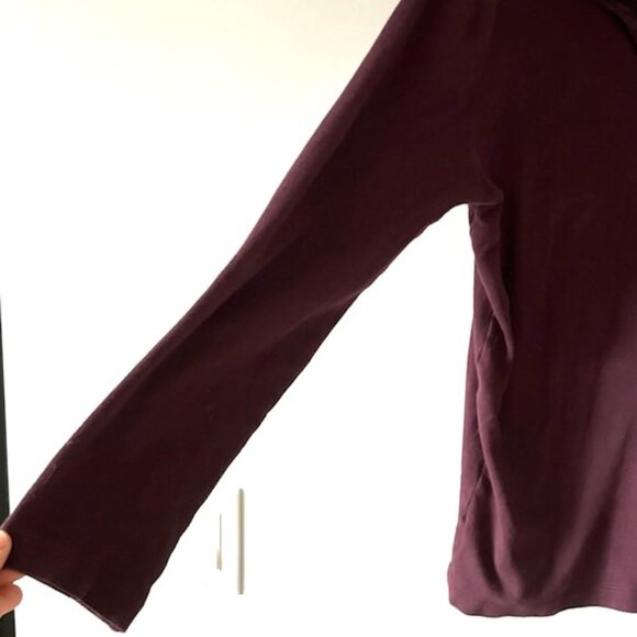 Banana Republic 100% cotton burgundy pullover with zipper sweater Large - Picture 4 of 7